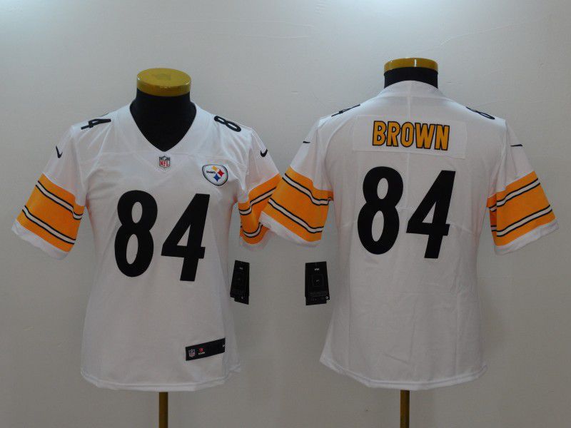 Women Pittsburgh Steelers #84 Brown White Nike Vapor Untouchable Limited NFL Jerseys->women nfl jersey->Women Jersey